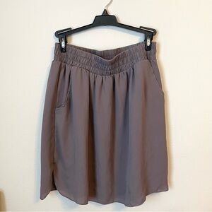 Mossimo Flowy Skirt - Mauve/Taupe Midi Skirt With Elastic Waist - Size M